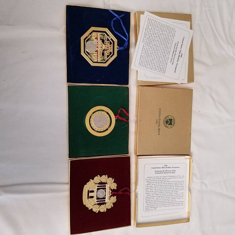 lot 3932 image: 3 Ornaments with Coins