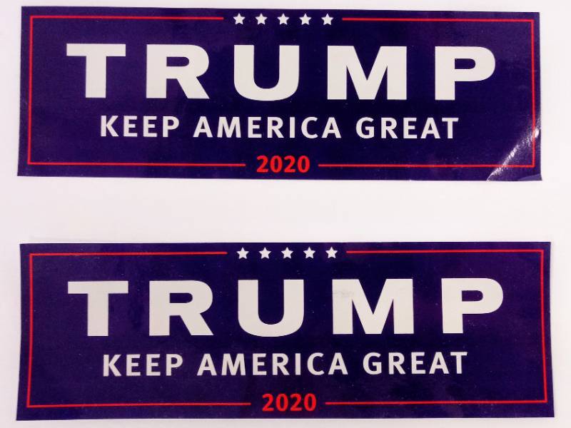 lot 3239 image: 2 Trump 2020 Bumper Stickers