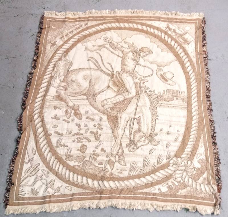 lot 2912 image: Rustic Bucking Horse Throw Blanket by American Weavers