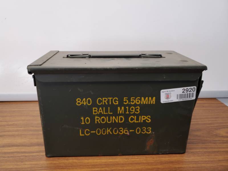 lot 2920 image: Water Tight Ammo Box- Metal