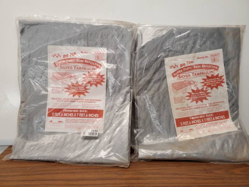 lot 2935 image: 5x7 Heavy Duty Tarps- Silver-2