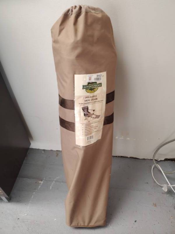 lot 3157 image: Adventuridge  Folding TailgatingCamping Chair with Footrest