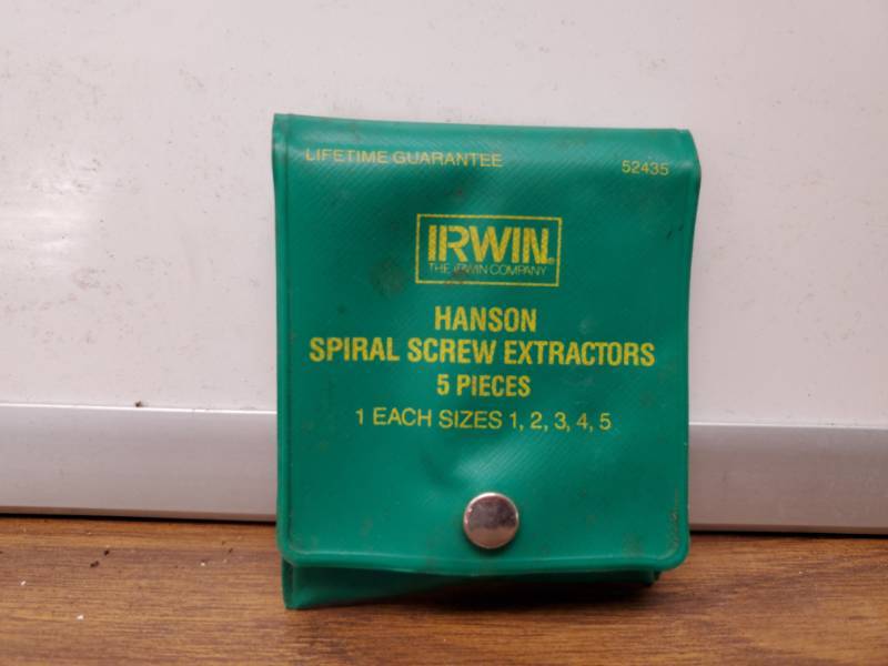 lot 3165 image: Spiral Screw Extractor Set- Irvin
