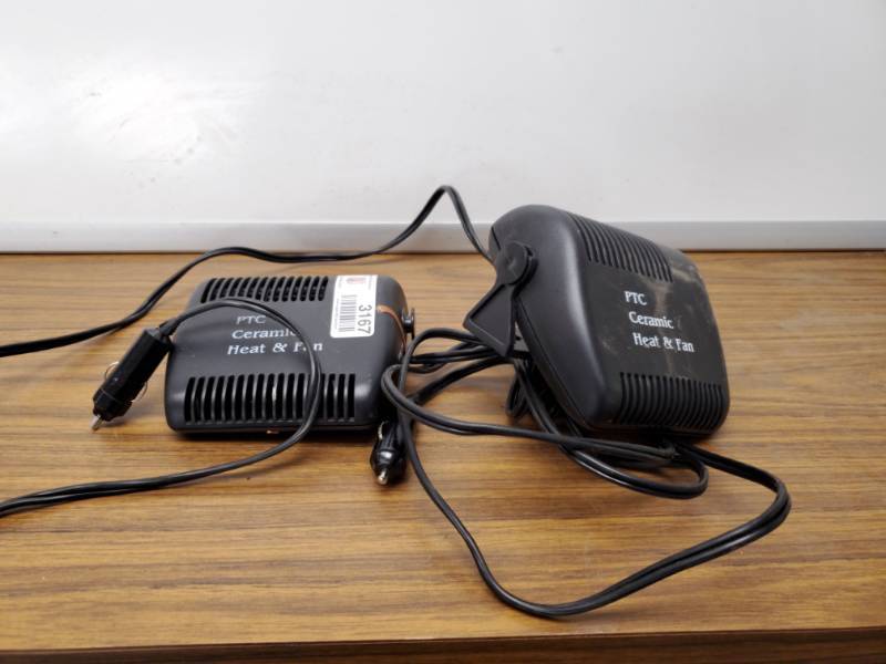 lot 3167 image: 2- 12V Ceramic Heater and Fan