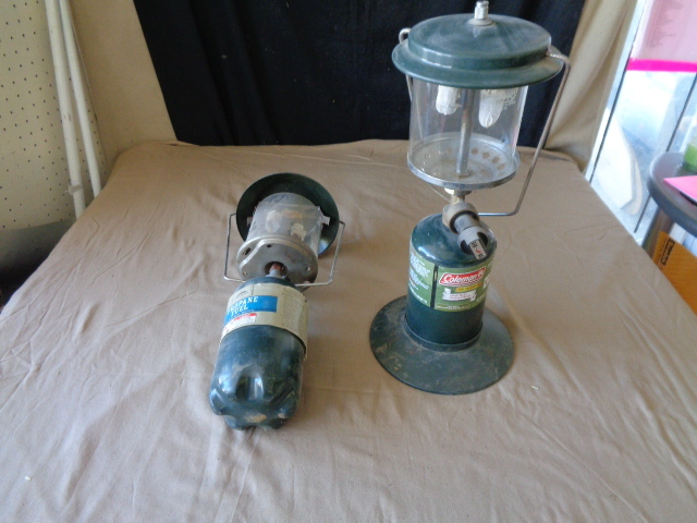 lot 8811 image: Two Coleman Propane Lantern only one base
