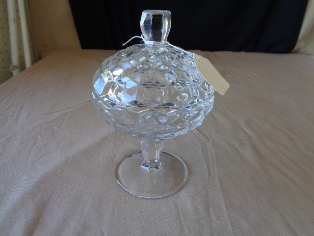 lot 8821 image: Fostoria Glass Candy Dish & Other Glassware
