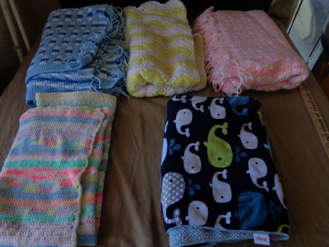 lot 8844 image: Crochet baby blankets and baby blanket