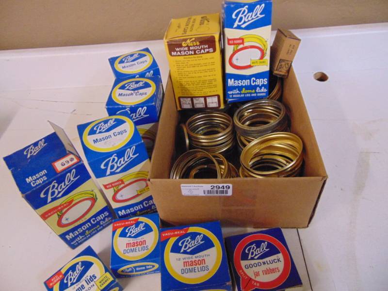 lot 2949 image: Ball Rubber Canning Lids - Large Lot