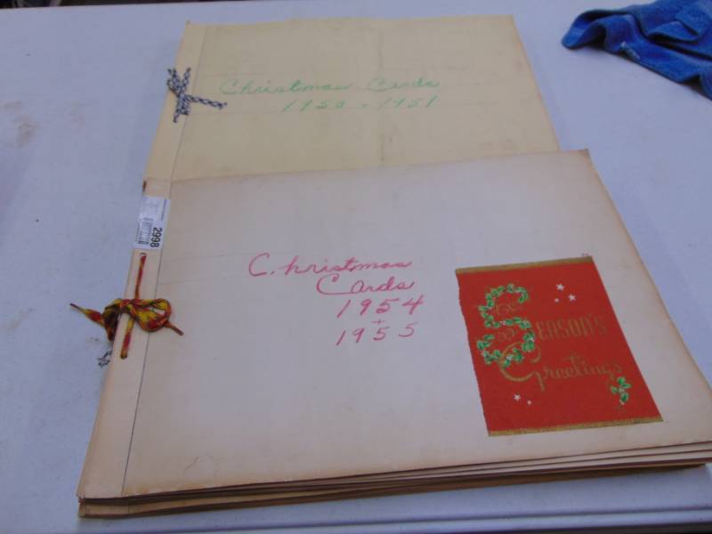 lot 2998 image: Vintage Christmas cards - in Binders - Glued