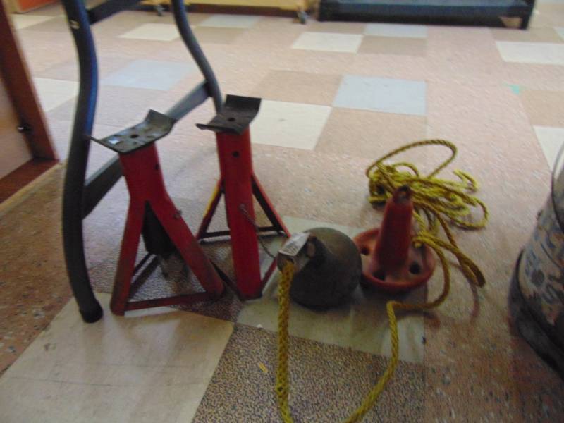 lot 3003 image: 2 Boat Anchors and Jackstands