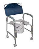 lot 3344 image: Lightweight Portable Shower Chair Commode with Casters