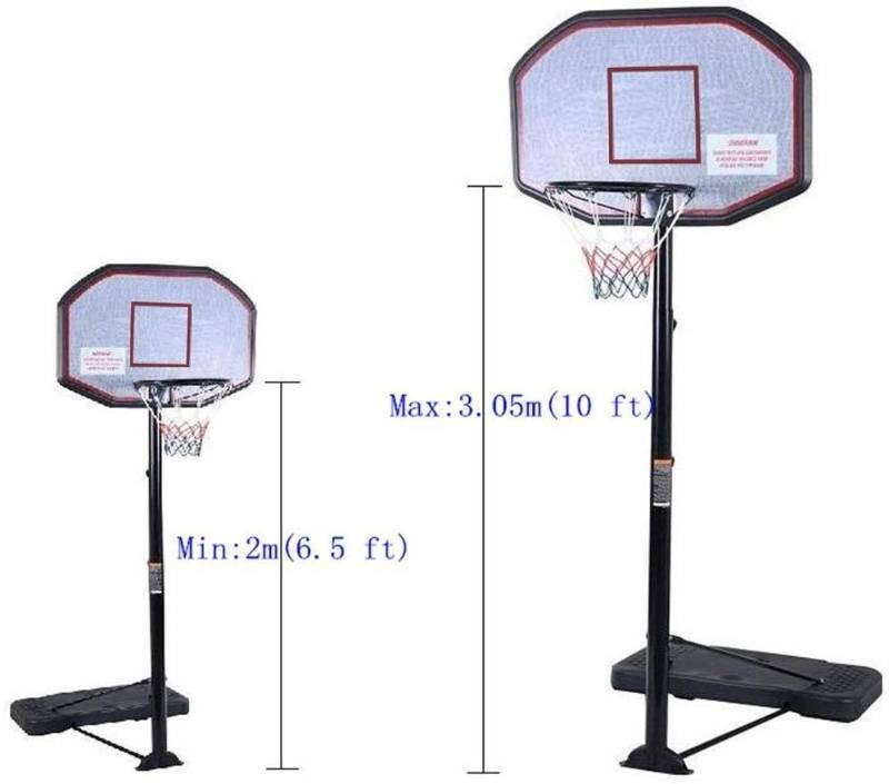 lot 3348 image: Movement God MOGD Sport Pro Court Height-Adjustable Portable Basketball Hoop System with 43  Backboard