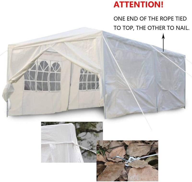 lot 3353 image: Qisan Canopy tent carport 10 X 20-feet Carport with sidewalls, white(calm environment only)