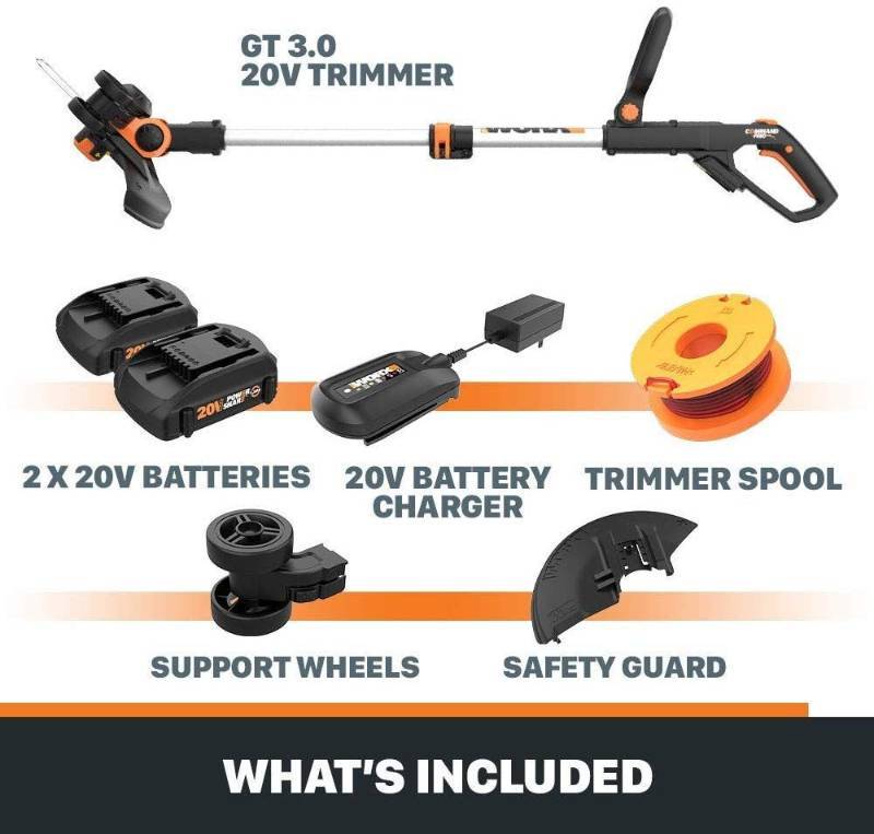 lot 7483 image: WORX WG163 GT 3.0 20V PowerShare 12  Cordless String Trimmer & Edger (missing pieces)