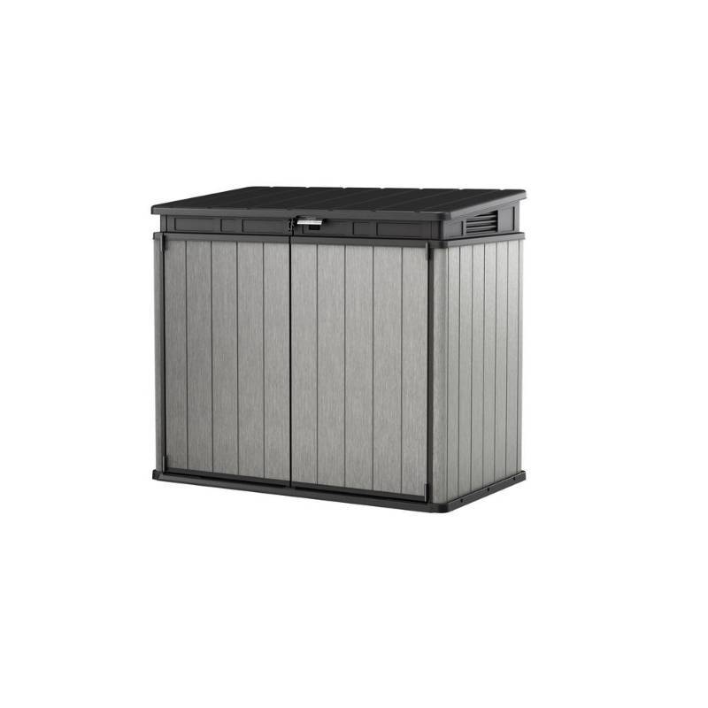lot 8722 image: Keter Elite-Store 4.58 ft. x 2.67 ft. x 4.08 ft. Resin Horizontal Storage Shed, Grays