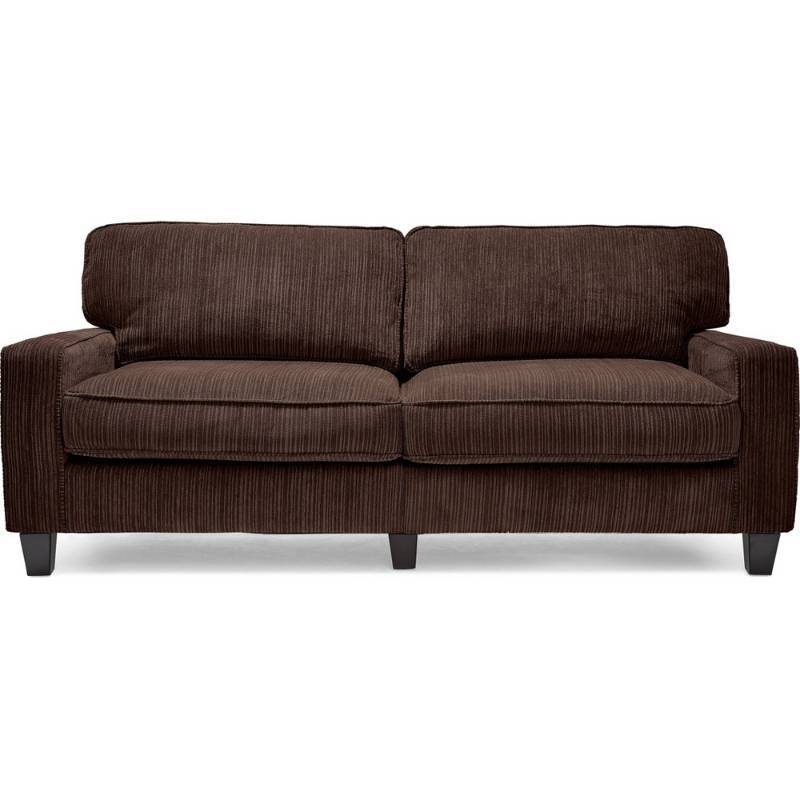 lot 9414 image: Serta San Paolo Deluxe Mink Brown Fabric Sofa