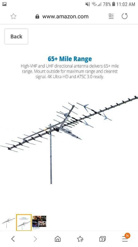 lot 9433 image: Winegard HD7698P Platinum Series Long Range Outdoor TV Antenna (Digital, 4K Ultra-HD Ready, ATSC 3.0 Ready, High-VHF, UHF) - 65 Mile Long Range HD Antenna