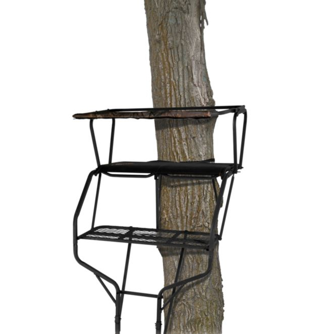 lot 9445 image: Big Game 18ft Guardian XLT Two-Person Ladderstand
