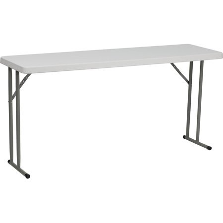 lot 9447 image: Flash Furniture 18W x 60L Plastic Folding Training Table, Granite White