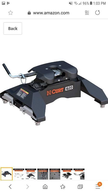 lot 9463 image: CURT 16065 Black Q20 5th Wheel Hitch