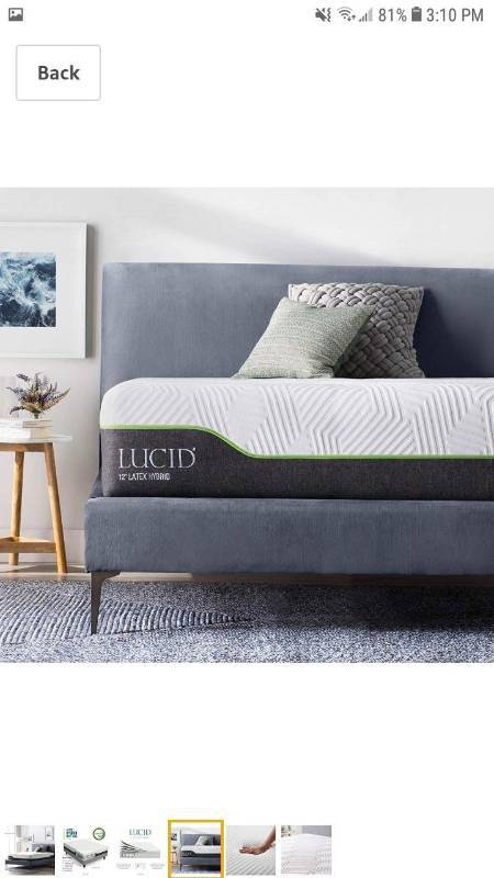 lot 9470 image: LUCID 12 Inch Full Latex Hybrid Mattress - Memory Foam�
