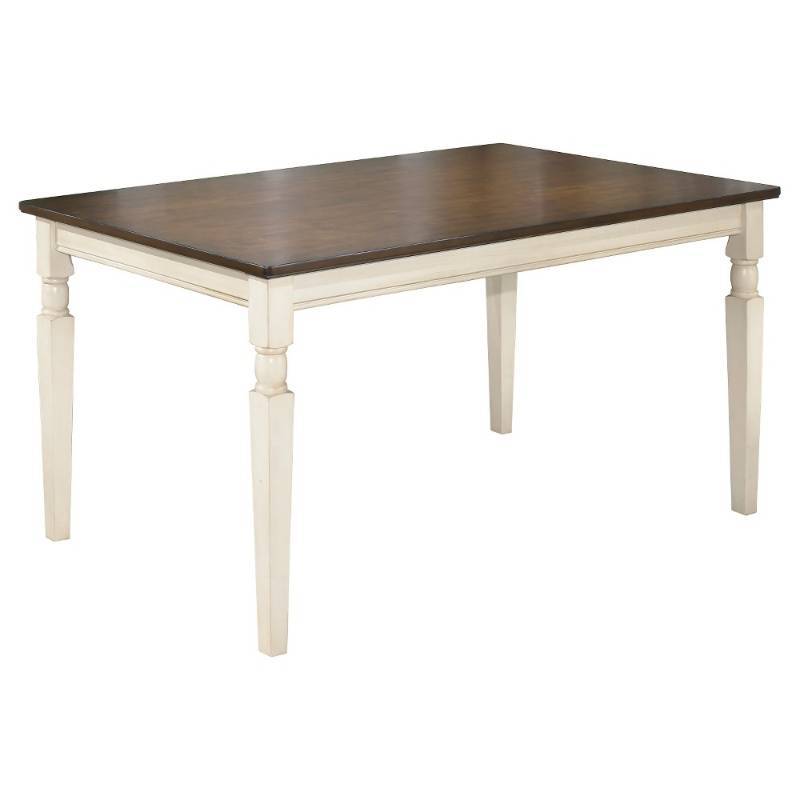 lot 9486 image: Dining Table Signature Design by Ashley Whitesburg Rectangular Dining Room Table - BrownCottage White