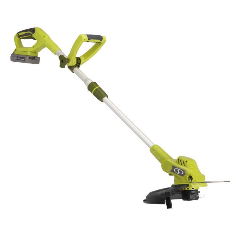 lot 10145 image: 11 20V Cordless Grass Trimmer Sun Joe, Green