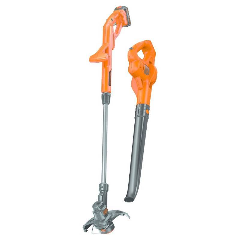 lot 10148 image: 20V Max Lithium 10 String TrimmerSweeper Combo LCC221 - Orange - Blackdecker