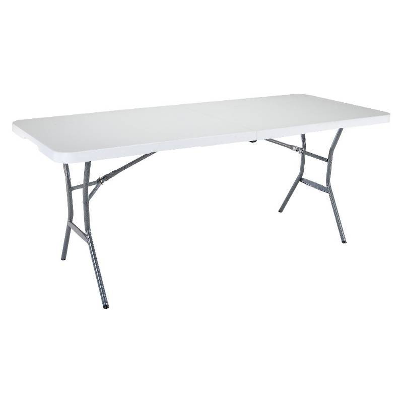 lot 10156 image: Lifetime 6 Fold-In-Half Table, White Granite