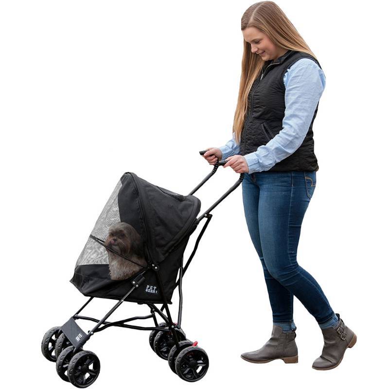 lot 10189 image: 15.5 in. x 11 in. x 23 in. Black Travel Lite Pet Stroller