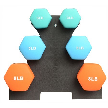 lot 10232 image: BalanceFrom 32-Pound Dumbbell Set with Stand