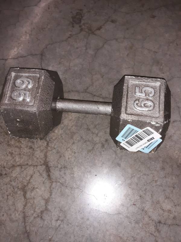 lot 10235 image: 65 lbs Grey Dumbbell weights
