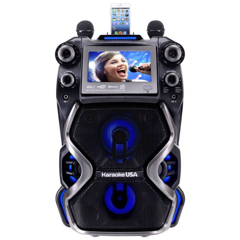 lot 10662 image: Karaoke USA Portable Professional CDGMP3G Karaoke Player with 7-in. Color TFT Display, Black, Tested & Approved