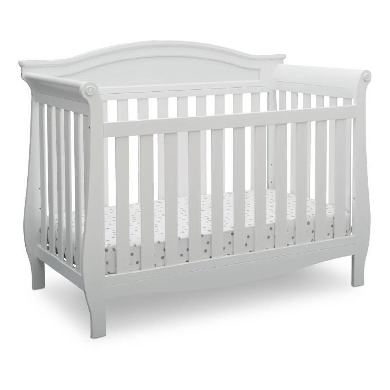 lot 10669 image: Delta Children Lancaster 4-in-1 Convertible Crib - Bianca White