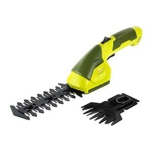 lot 10679 image: SunJoe 7.2V Lithium Battery 2-in-1 Cordless Telescoping Grass Shear  Hedge Trimmer, Green, Used