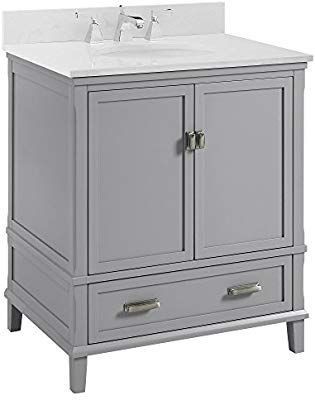 lot 10740 image: Dorel Living Otum 30  Bathroom Vanity, Gray, Damaged