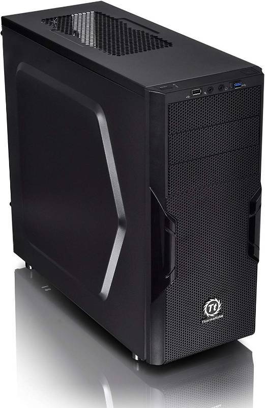 lot 3369 image: Thermaltake Versa H22 Black ATX Mid Tower Perforated Metal Front and Top Panel Gaming Computer Case 2.0 Edition with One 120mm Rear Fan Pre-Installed CA-1B3-00M1NN-A0