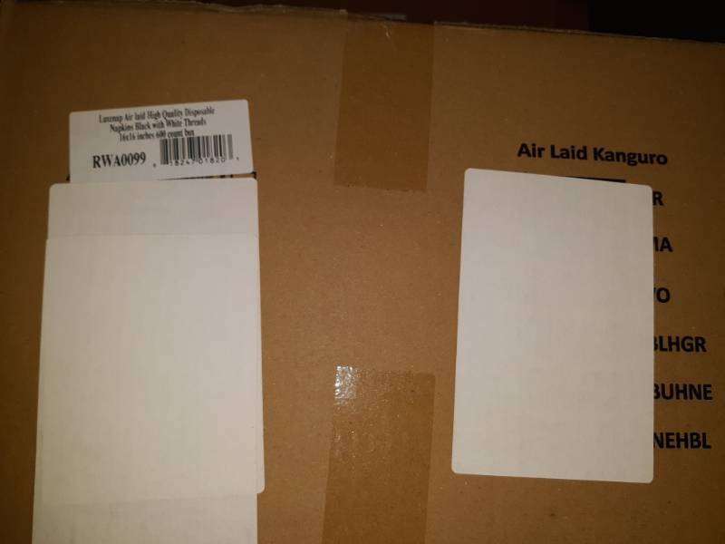 lot 3411 image: Paper Napkins, Dinner Napkins - Black with White Threads - Soft & Durable - 16  x 16  - Disposable - Luxenap Air Laid - 600ct Box