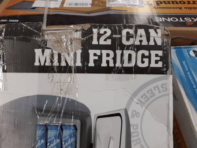 lot 8738 image: Sleek and portable 12 can mini fridge grey