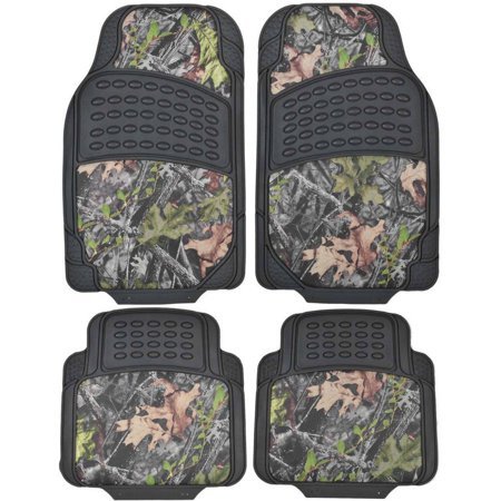 lot 8791 image: BDK Camouflage 4-Piece All Weather Waterproof Rubber Car Floor Mats, Fit Most Car Truck SUV, Trimmable, Heavy-Duty