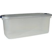 lot 8795 image: Rubbermaid Roughneck Clears Storage Tote Bins, 95 Qt (23.75 Gal)