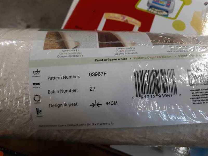 lot 8801 image: Brewster Paintable Solutions Wallpaper 93967 Off White Prepasted Washable