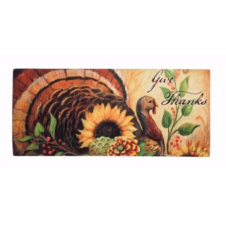 lot 8843 image: Evergreen Woodland Turkey Decorative Mat Insert, 10 X 22 Inches