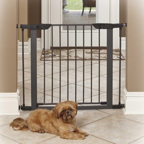 lot 9577 image: MidWest Home for Pets Steel Pet Gate - 29.5 in.