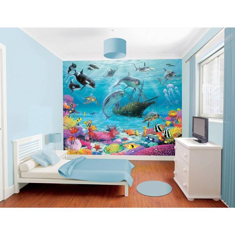 lot 9582 image: 120 in. H x 96 in. W Sea Adventure Wall Mural