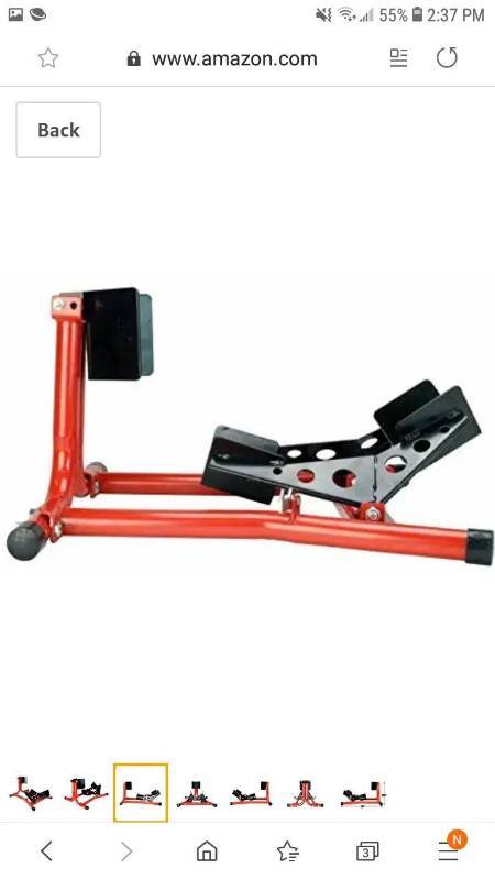 lot 9595 image: Dragway Tools 1500 lb Fixed Motorcycle Front Wheel Chock fits Sport Bikes & Road Cruisers