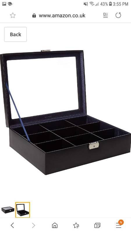 lot 9629 image: TS6411BLK Tie Box Black Leather Box