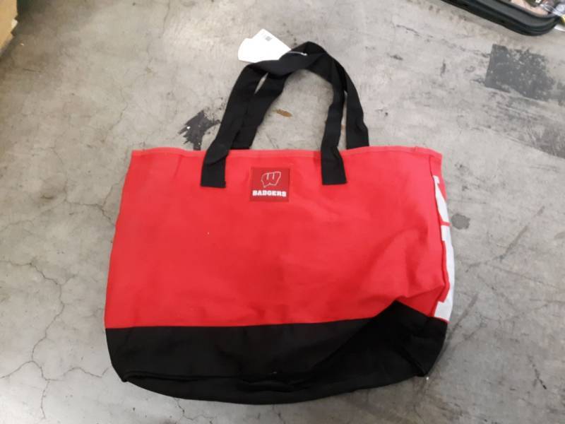 lot 9646 image: Ncaa Wisconsin Metallic Print Tote Bag