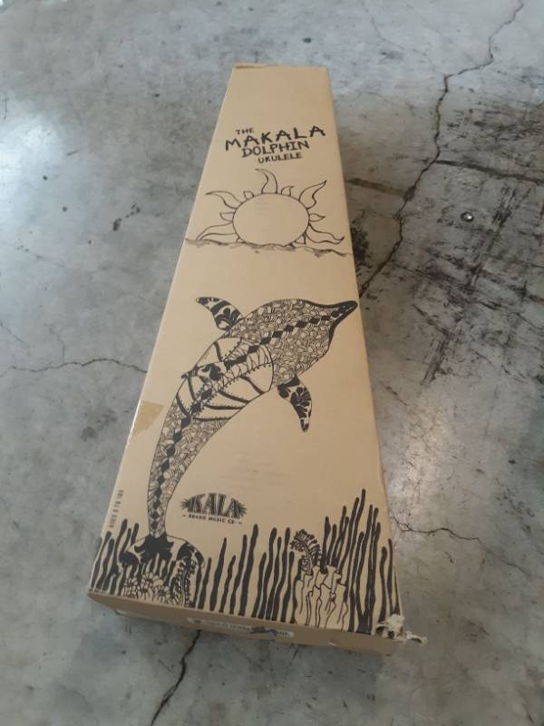 lot 9659 image: Kala Makala MK-SD Dolphin Series Soprano Ukulele (Light Blue Burst)