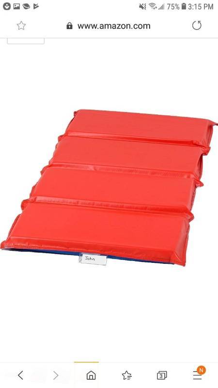 lot 9670 image: Angeles 2-Inch Infection Control 4 Section Folding Mat - RedBlue